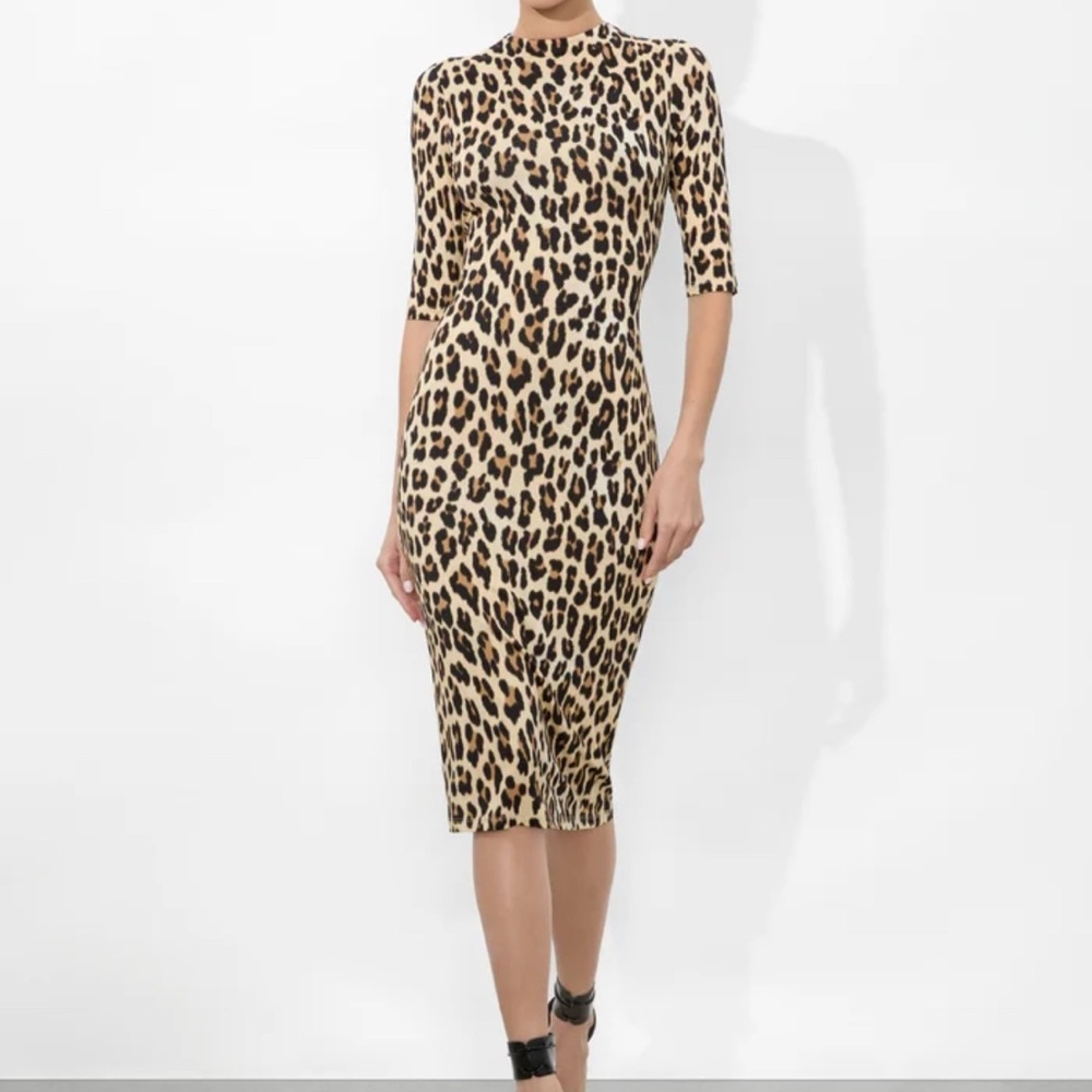 Alice + Olivia Leopard Print Midi Dress